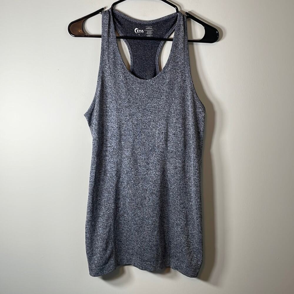 Zyia Active Heather Gray Sleeveless Scoop Neck Racerback Tank Top Size L‎
